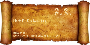 Hoff Katalin névjegykártya